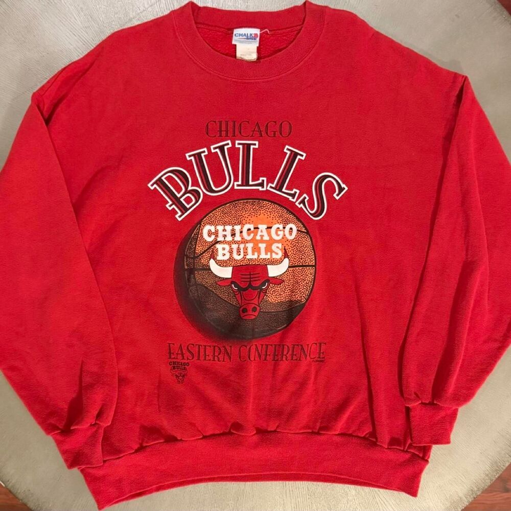 1997 Eastern Conference Chicago Bulls Jordan Era Chalk Line Sweatshirt XXL Rare
